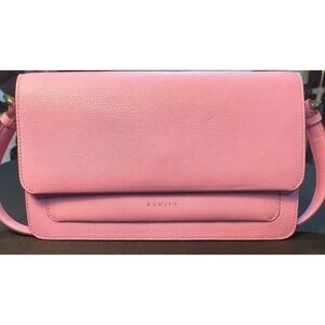 Radley London, Cute Pink Leather Bag, 10"W x 5"H x 3"D; 22 1/2" strap drop